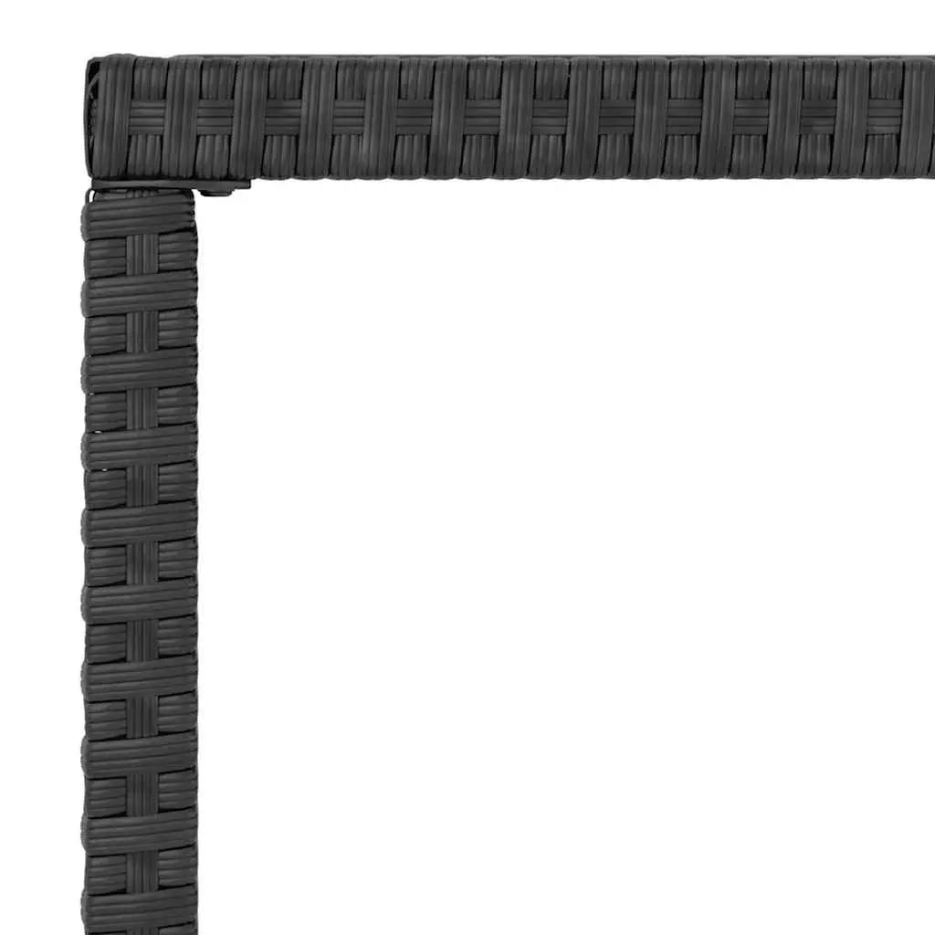 4 Piece Lounge Set Outdoor Furniture Poly Rattan Black with Cushions