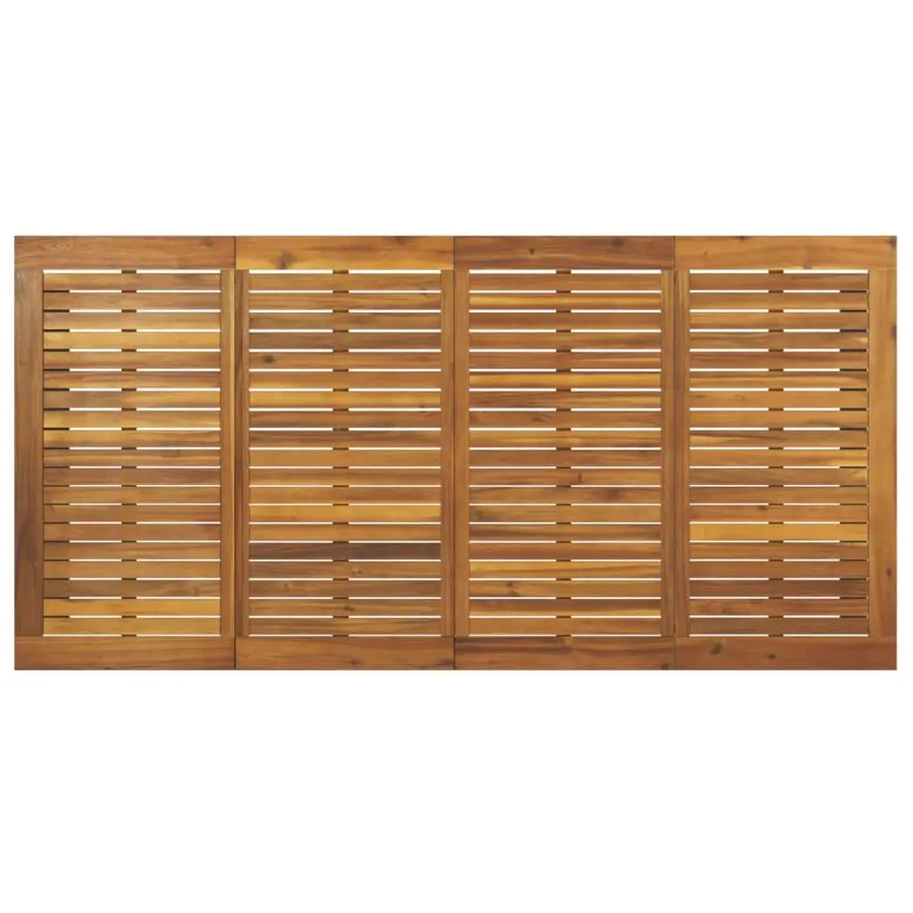 Garden Dining Table Solid Acacia Wood 180 x 90 x 75 cm Brown U-shaped Metal Legs