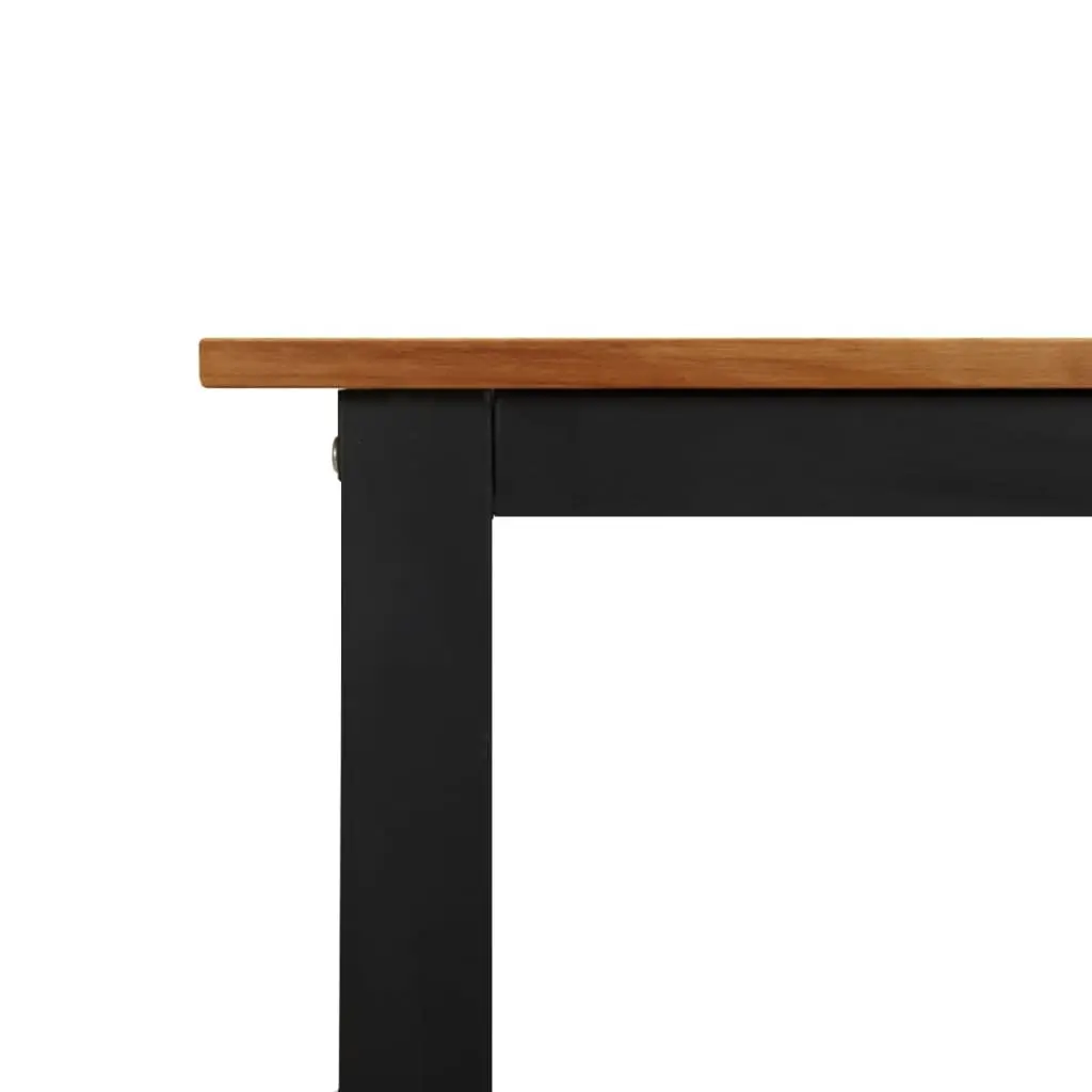 Garden Dining Table Solid Acacia Wood 180 x 90 x 75 cm Brown U-shaped Metal Legs