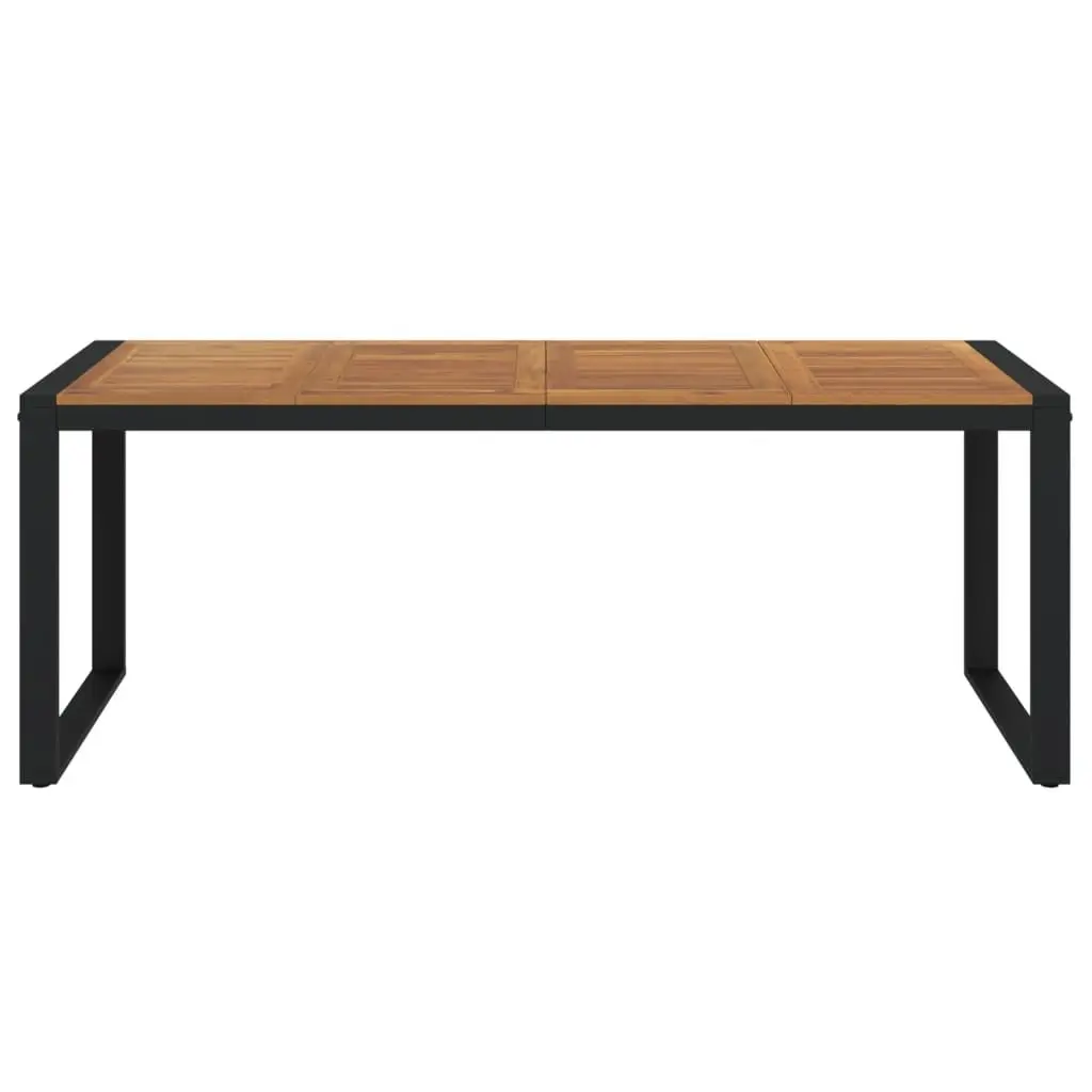 Outdoor Garden Dining Table U-Shaped Legs Brown Acacia Wood Patio Furniture