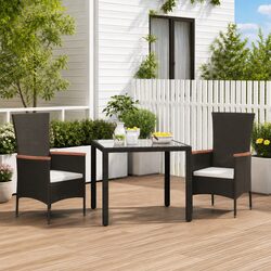 Practical Garden Chair Set 2 pcs Cushioned for Your Patio