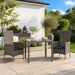 Functional Grey Outdoor Garden Chairs - Set of 2