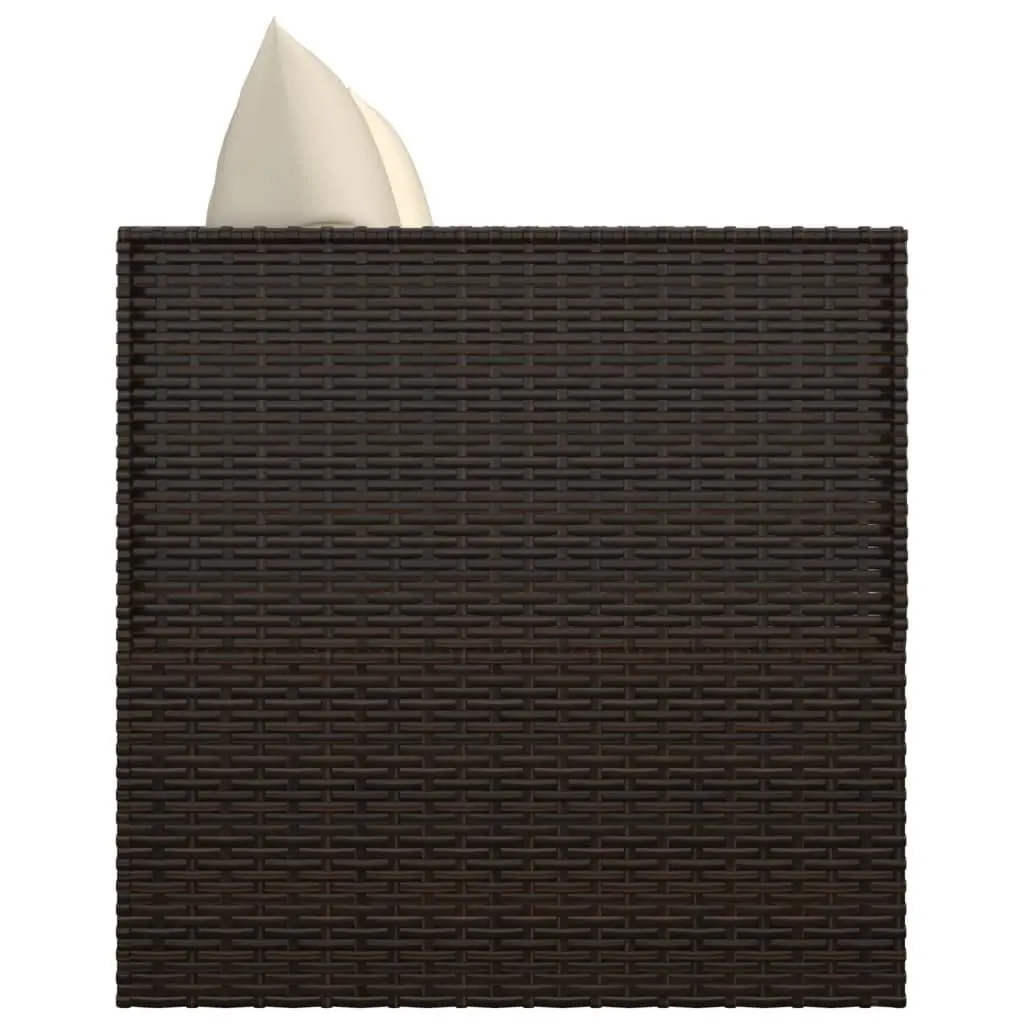 Adjustable Backrest Outdoor Lounge Bed Poly Rattan with Cushions Brown