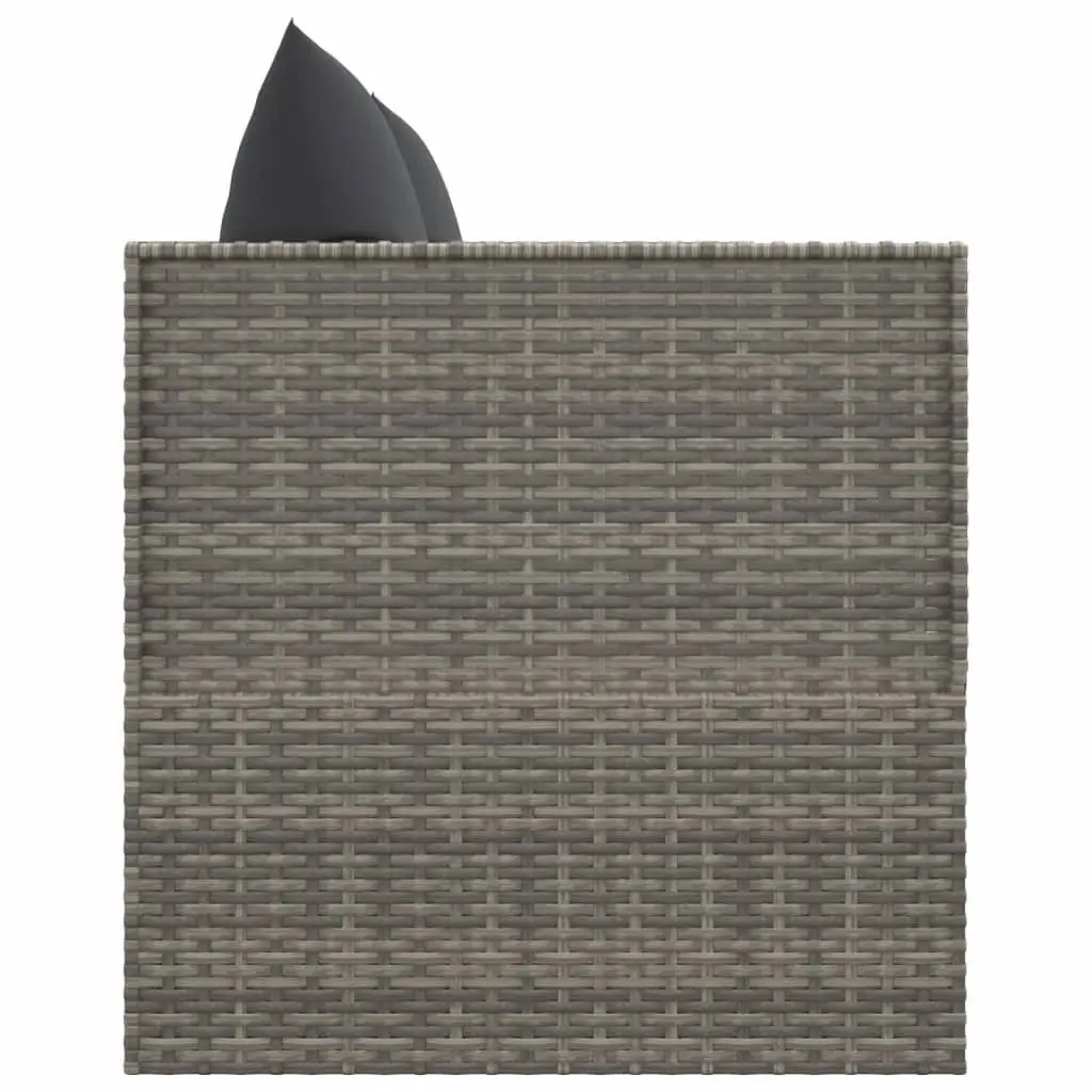 Grey Poly Rattan Adjustable Sun Lounger Outdoor Lounge Bed with Cushions Garden Furniture