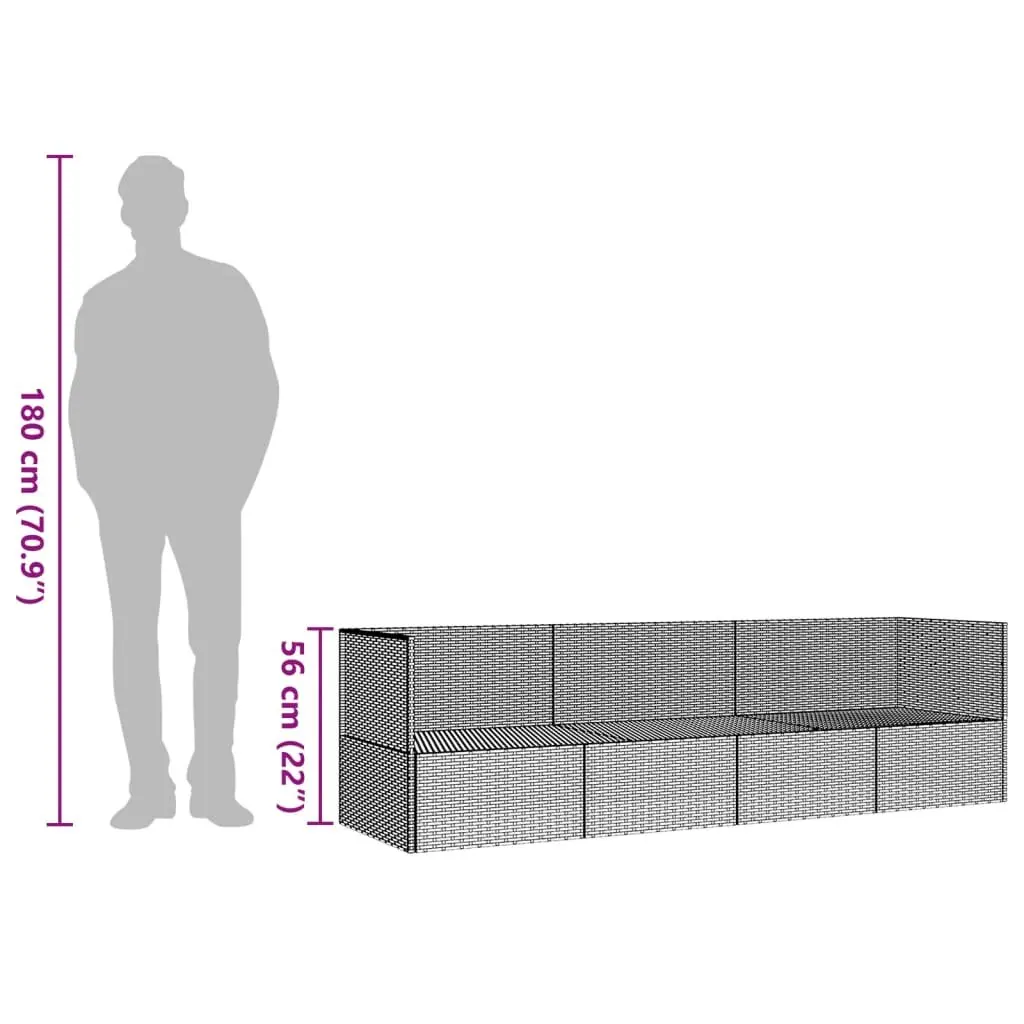 Grey Poly Rattan Adjustable Sun Lounger Outdoor Lounge Bed with Cushions Garden Furniture