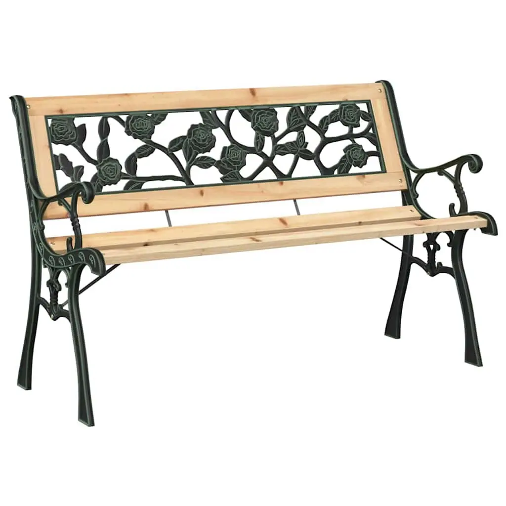 Wooden Garden Bench Brown Outdoor Seating with Weather Resistant Cushion 116x54x73cm