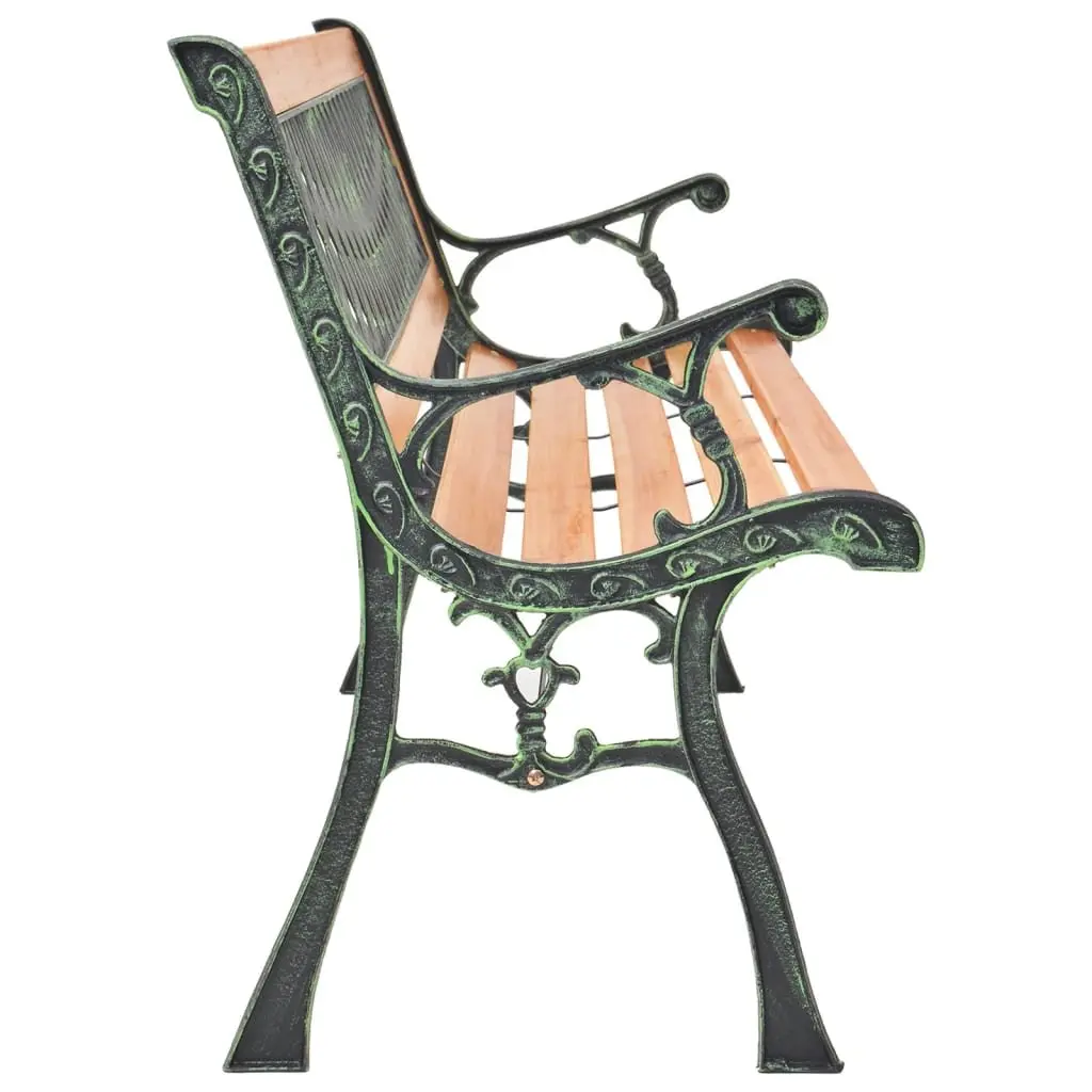 Garden Bench Outdoor Furniture Solid Wood Construction Brown 116 cm with Durable Cast Iron Feet