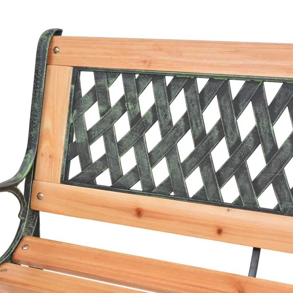 Garden Bench Outdoor Furniture Solid Wood Construction Brown 116 cm with Durable Cast Iron Feet