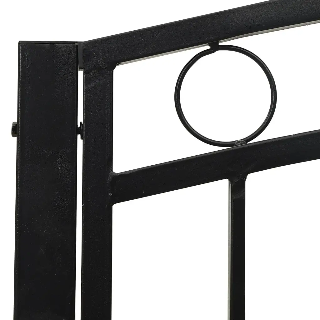 Garden Bench with Table Powder-coated Steel 120cm Black Outdoor Seating