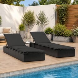 Practical Sun Loungers Set for Outdoor Relaxation