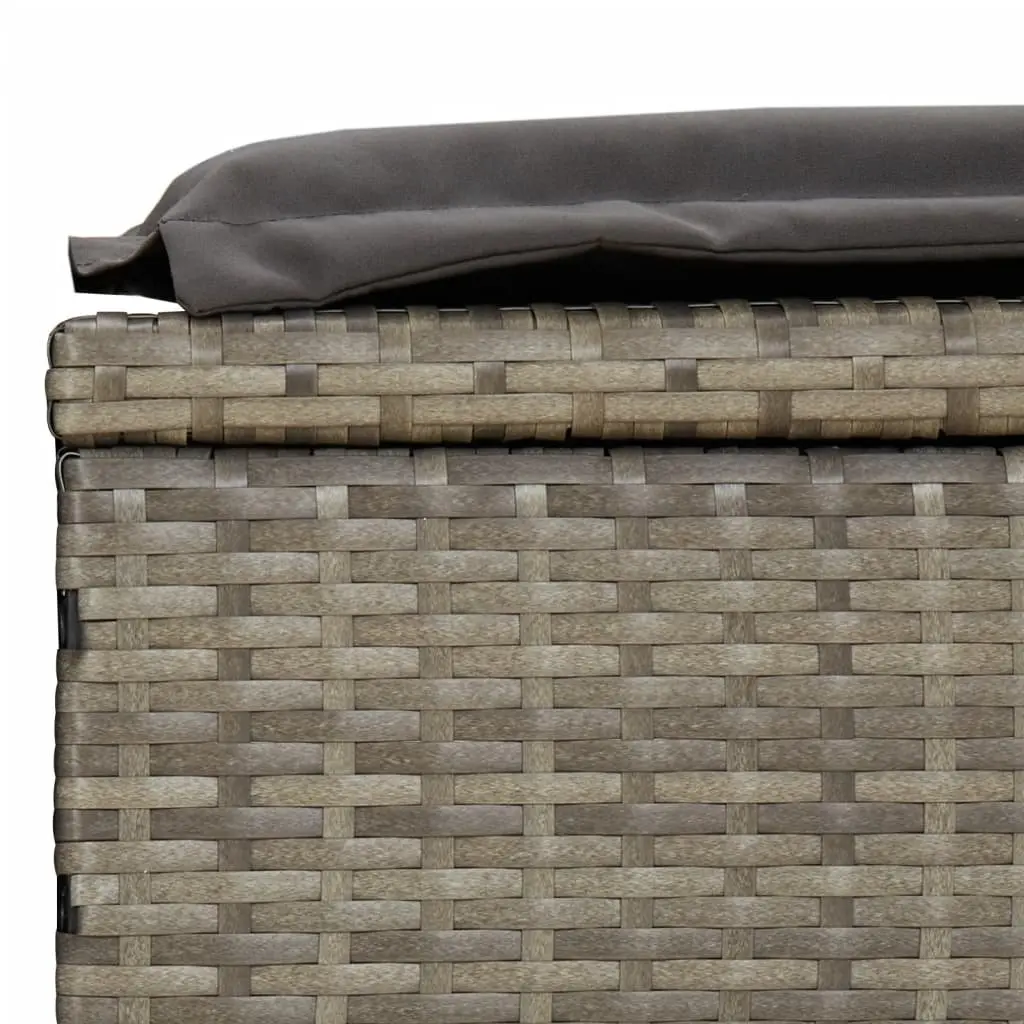 2-Person Sunbed PE Rattan Grey Outdoor Lounger Reclining