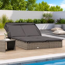 Ideal for Balconies and Pools: 2-Person Sunbed