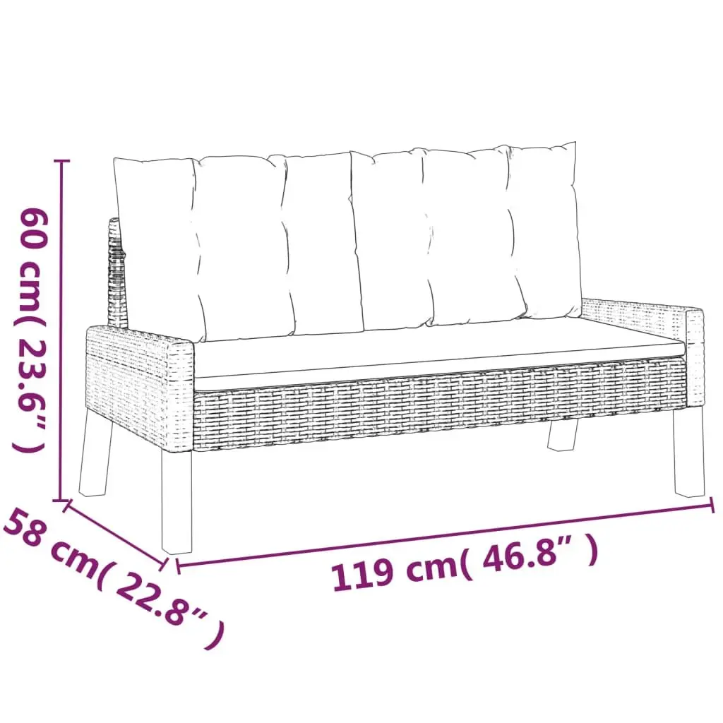 Garden Lounge Set Poly Rattan 4 Piece Outdoor Furniture Black with Cushions