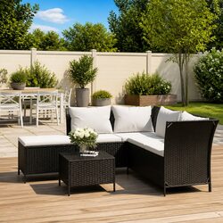Practical Outdoor Seating: 4 Piece Garden Lounge Set