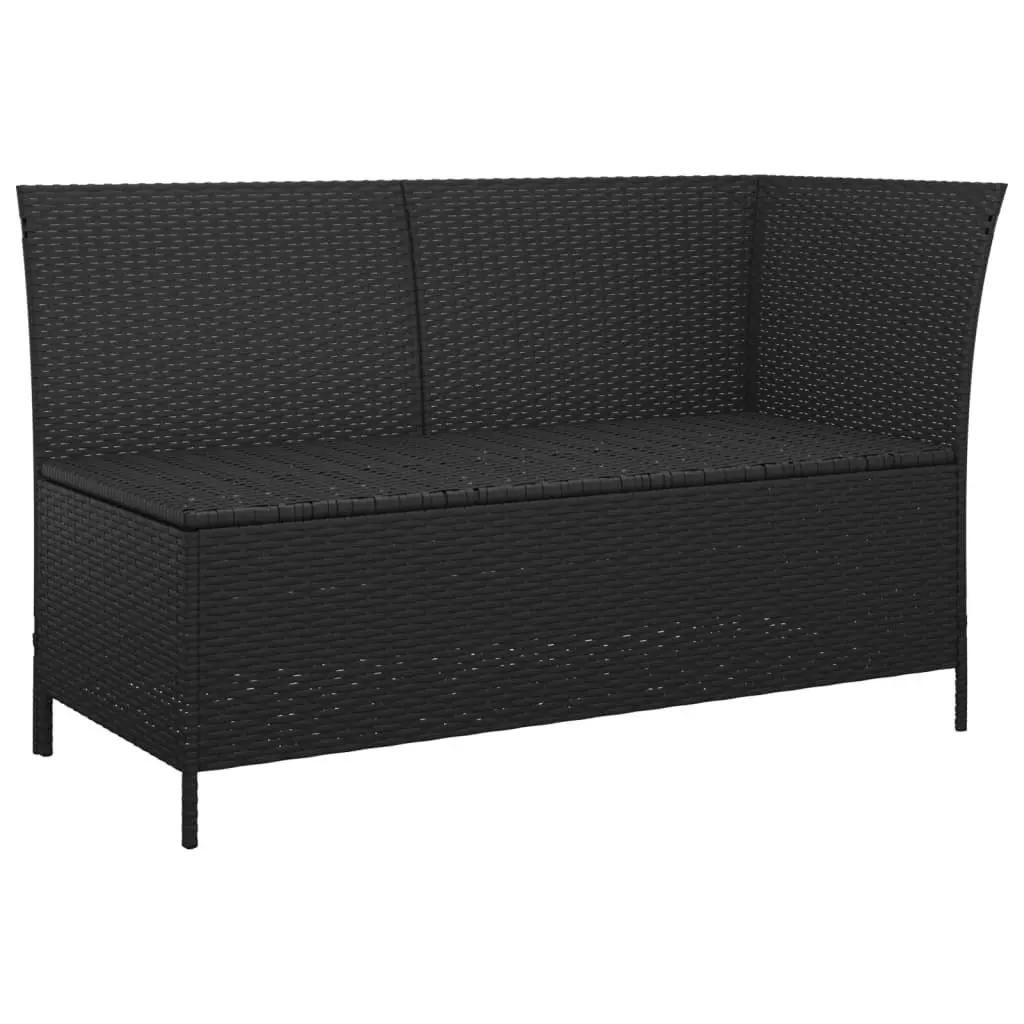 4 Piece Garden Lounge Set Poly Rattan Steel Frame Black with Cushions