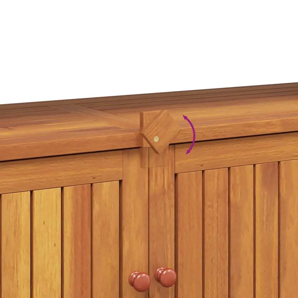 Outdoor Console Table Solid Acacia Wood Brown 110x35x75cm with Shelf and Compartment for Storage