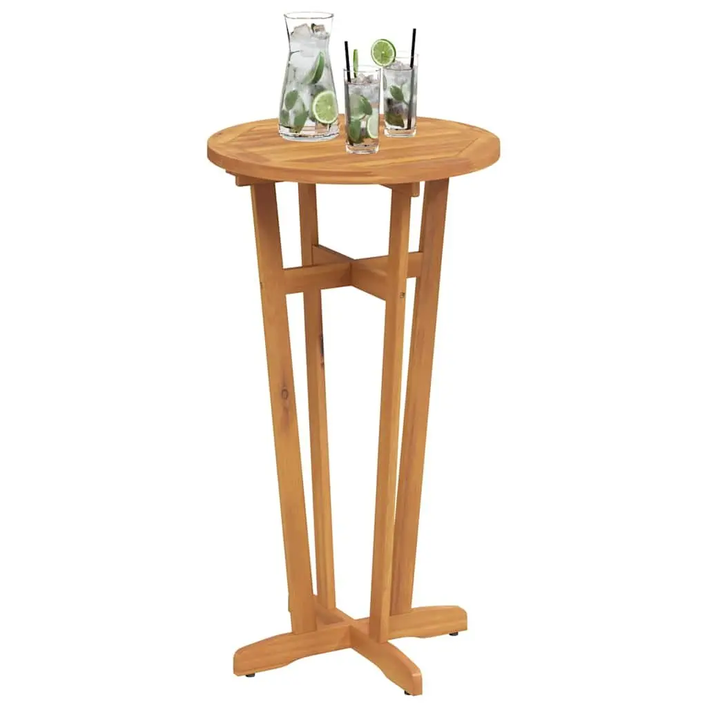 Outdoor Bistro Bar Table Brown Solid Acacia Wood High Top Ø60cm 105cm