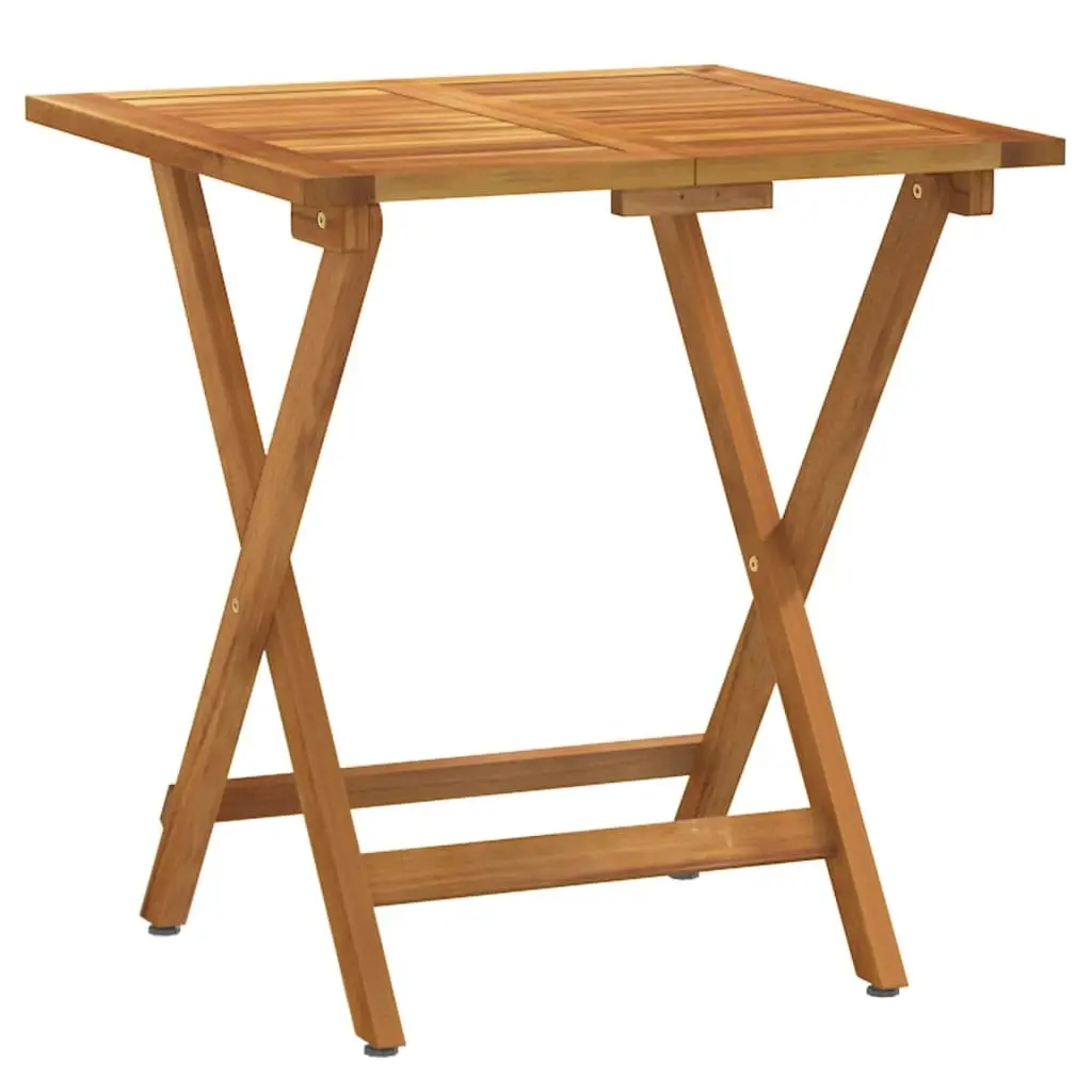 3 Piece Bistro Set Solid Acacia Wood Outdoor Dining Furniture Brown Folding Garden Chairs and Table
