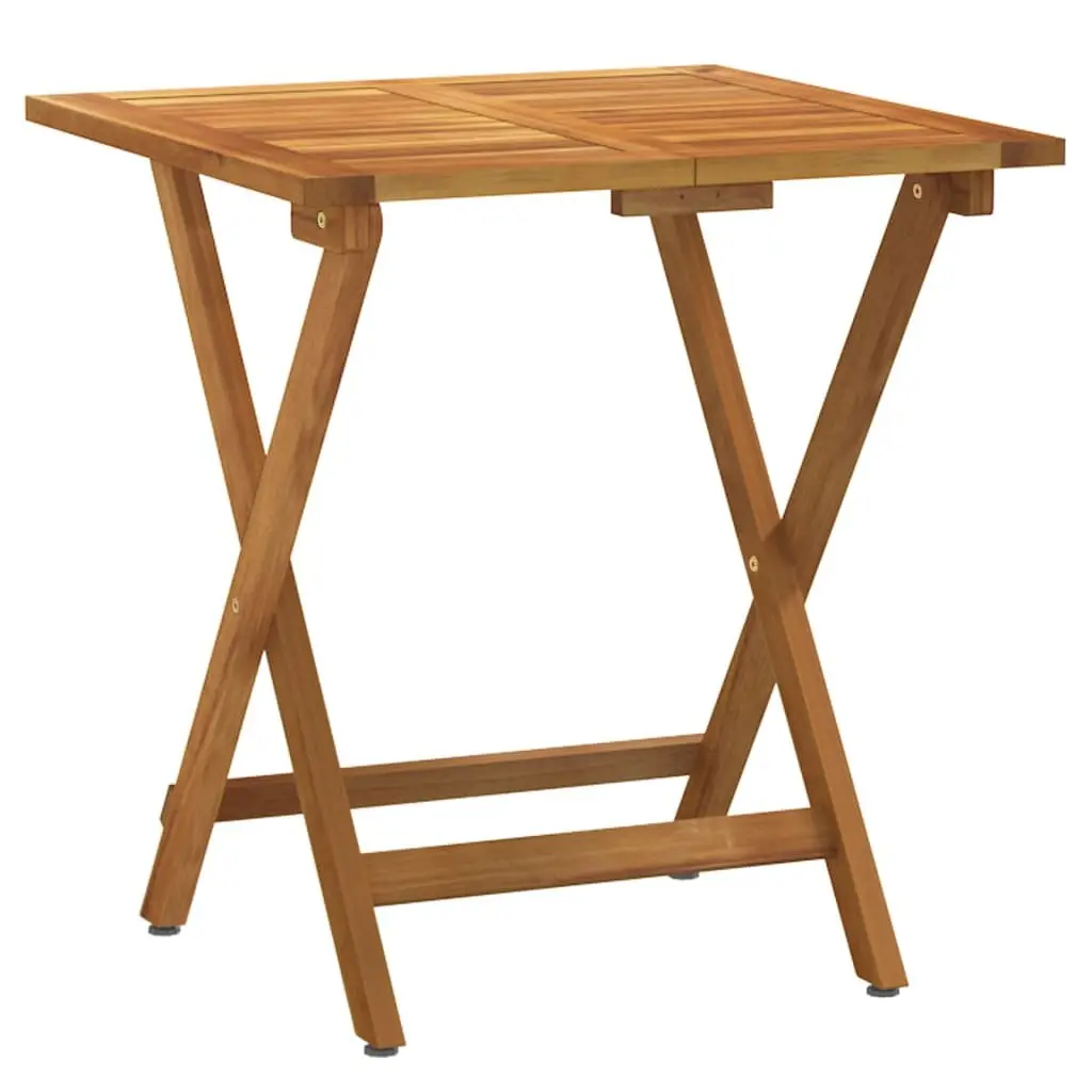 3 Piece Folding Bistro Set Solid Acacia Wood Brown Outdoor Garden Dining Furniture