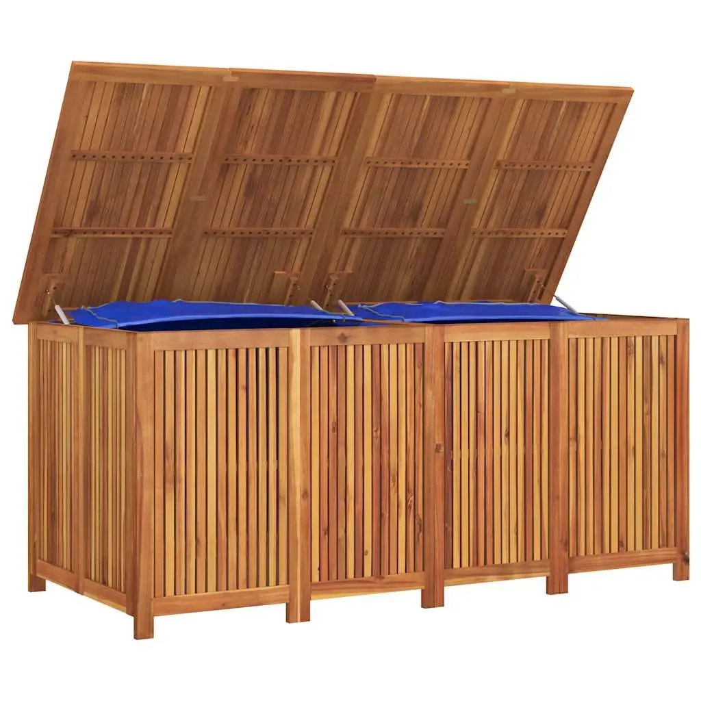Outdoor Garden Storage Box 200x80x75cm Brown Wooden Deck Bench Seat
