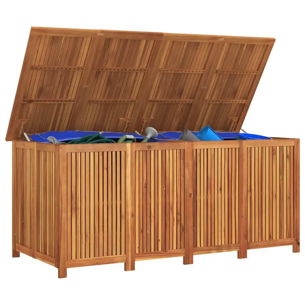 Outdoor Garden Storage Box 200x80x75cm Brown Wooden Deck Bench Seat