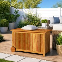 Versatile Wooden Garden Storage Box 90x50x58 cm