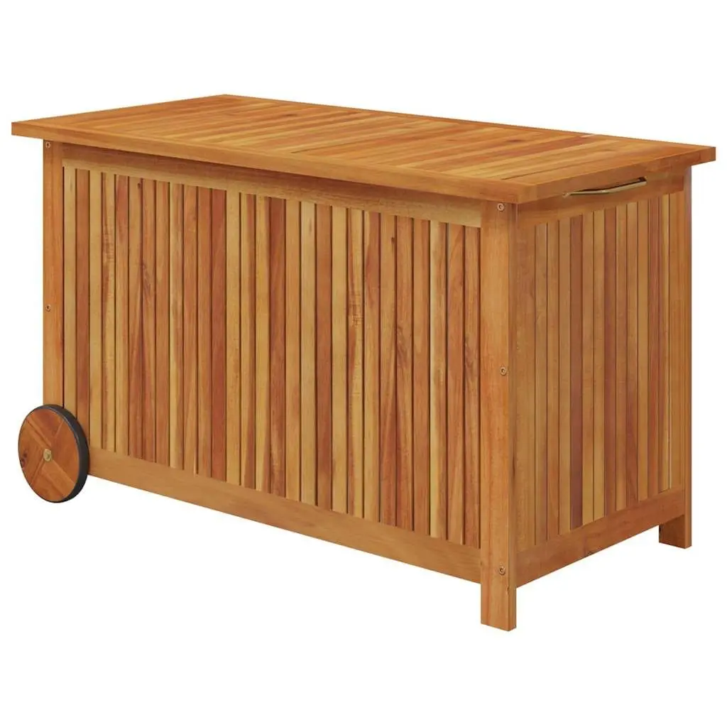 Garden Storage Box Acacia Wood 90x50x58 cm Brown with Wheels