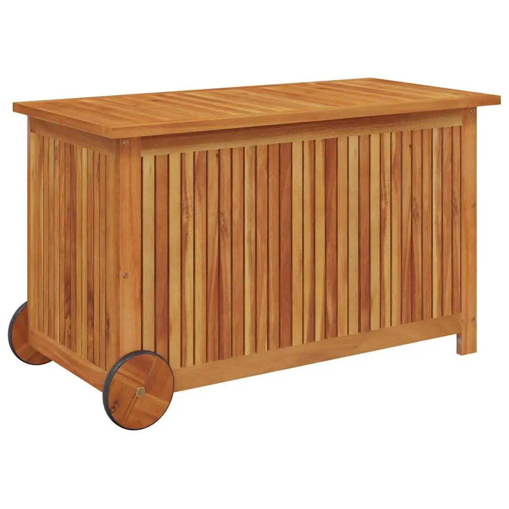 Garden Storage Box Acacia Wood 90x50x58 cm Brown with Wheels