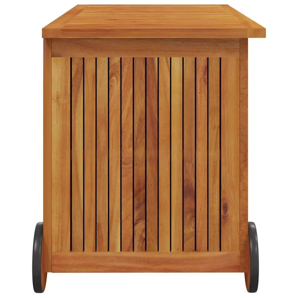 Garden Storage Box Acacia Wood 90x50x58 cm Brown with Wheels