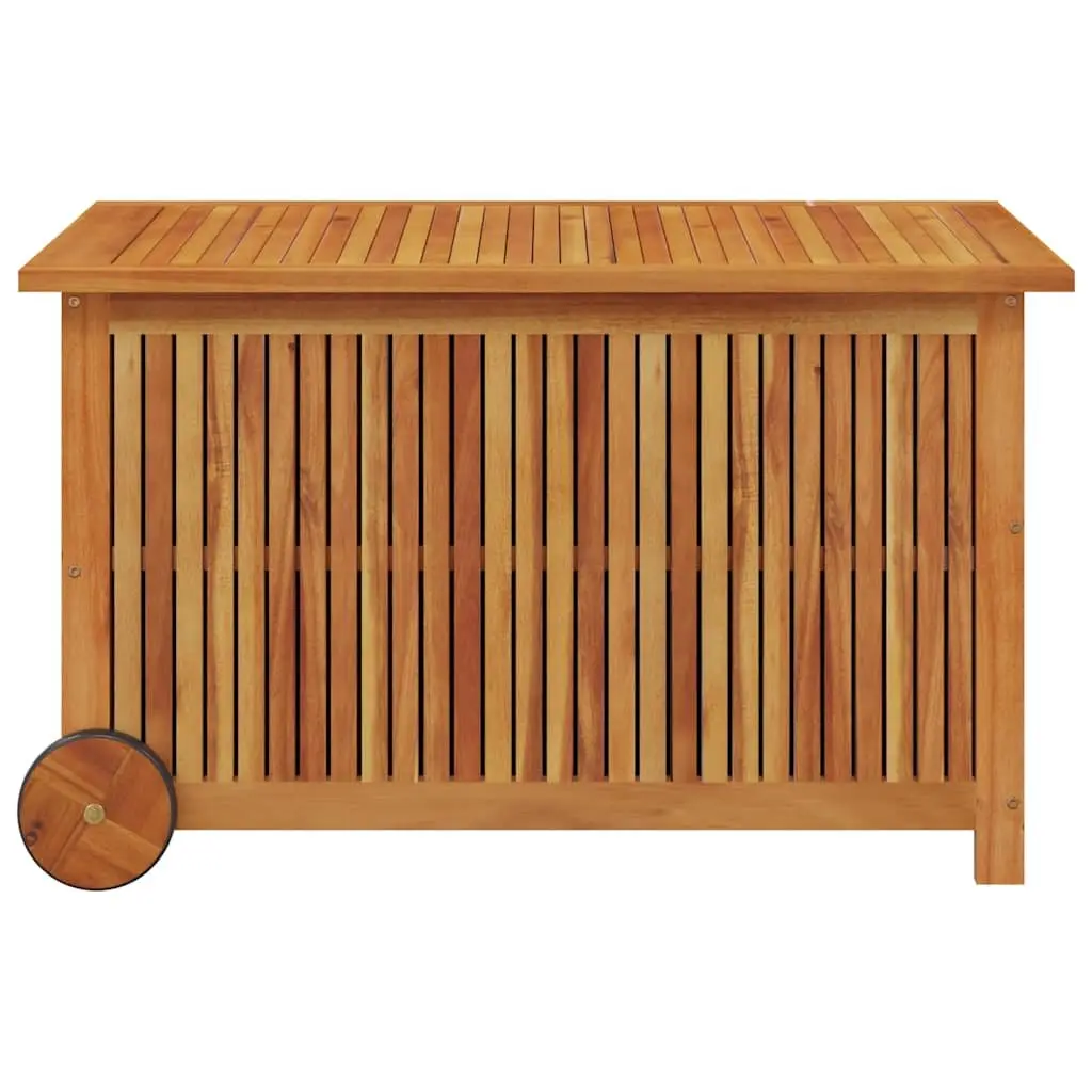 Garden Storage Box Acacia Wood 90x50x58 cm Brown with Wheels