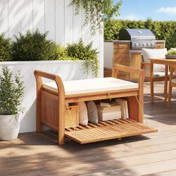 Practical 126cm Wooden Bench for Your Garden Storage Needs