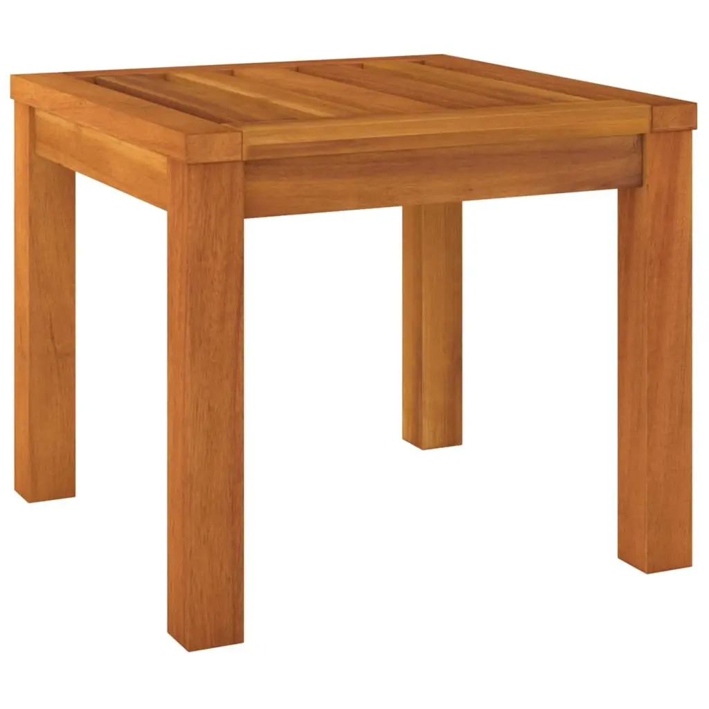 Garden Stools Acacia Wood Cream Cushions Outdoor Foot Rests 2 Piece Set