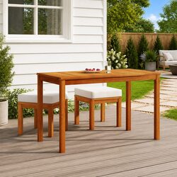 Versatile 3-Piece Outdoor Dining Set for Gardens and Patios