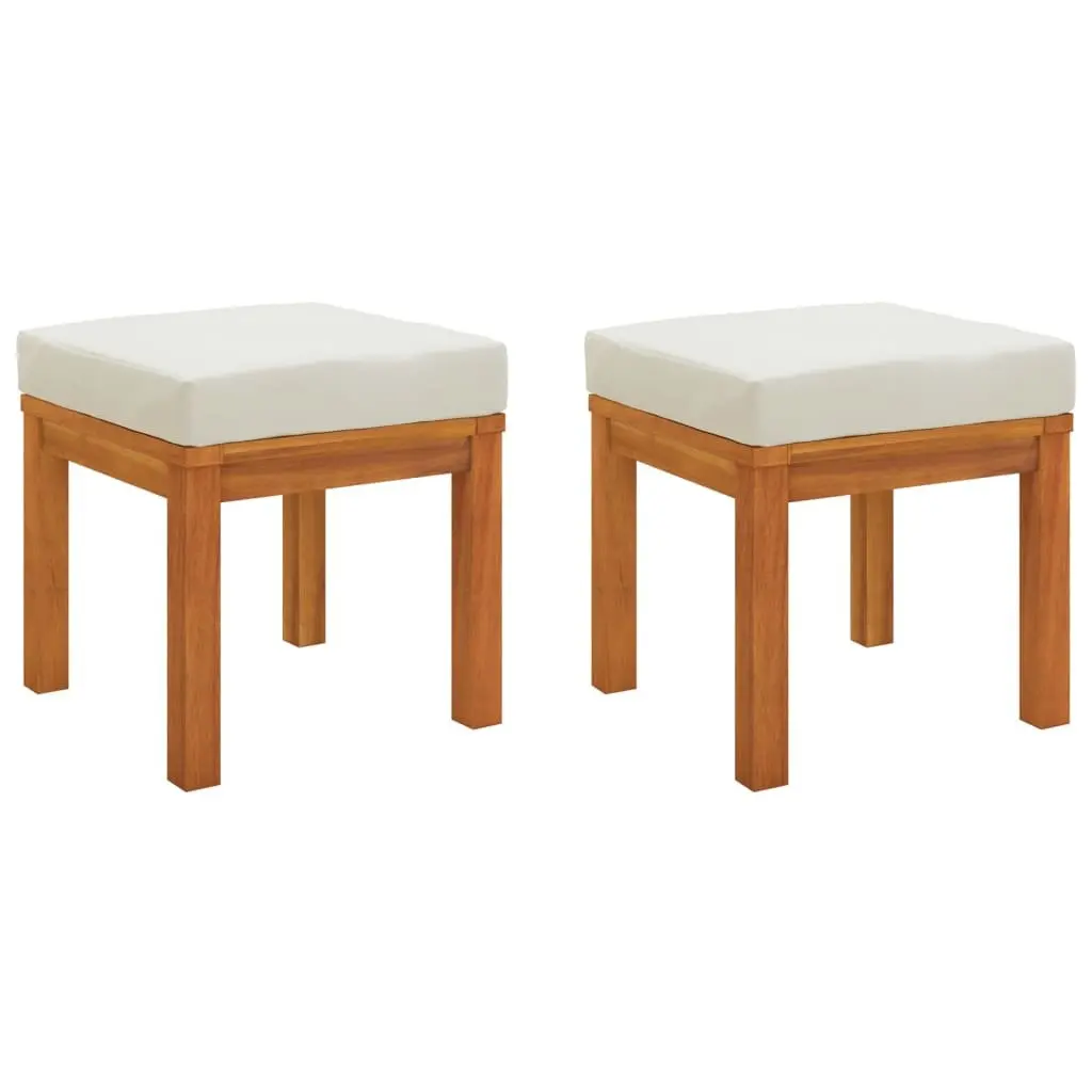 Outdoor Dining Set Wooden 3 Piece Cream Patio Garden Furniture Table Chairs Cushions
