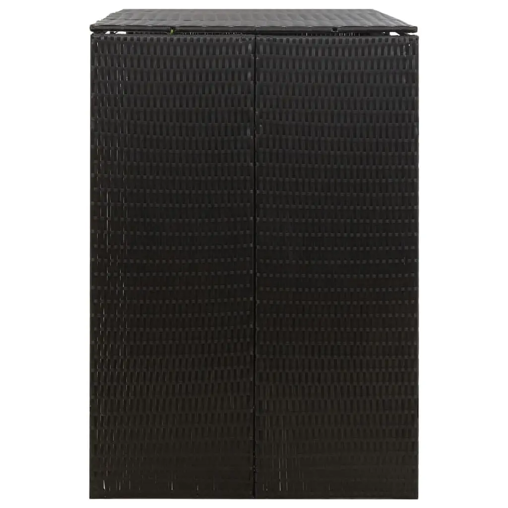Garden Storage Shed Outdoor Bin Hideaway Black Poly Rattan 140x80x117cm
