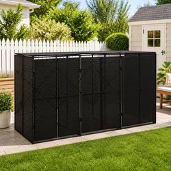 Triple Wheelie Bin Shed for Home Use