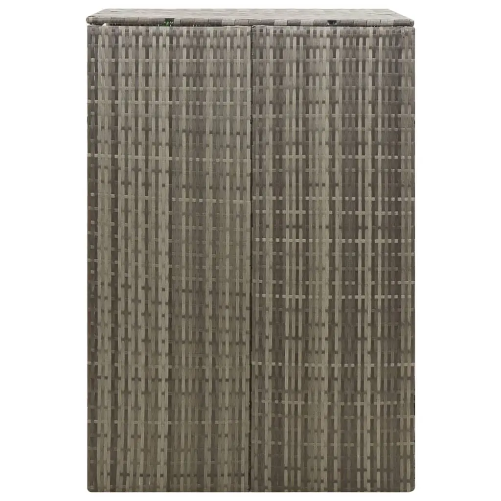 Single Wheelie Bin Shed Garden Storage Grey 70x80x117cm Outdoor Rattan Enclosure