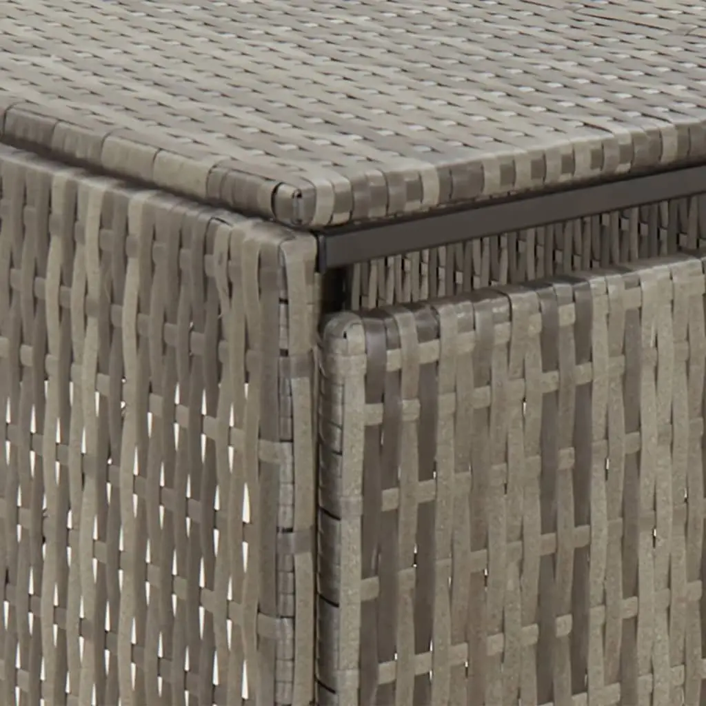 Double Wheelie Bin Enclosure Grey Outdoor Storage Poly Rattan Construction 140x80x117cm