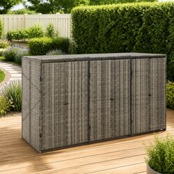Practical Triple Wheelie Bin Shed for Garden Waste Storage