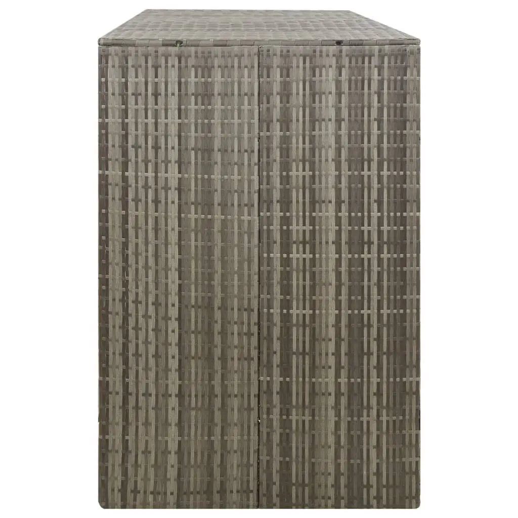 Triple Wheelie Bin Shed Poly Rattan Grey 207 x 80 x 117 cm