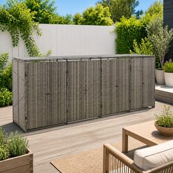 Practical Quadruple Wheelie Bin Shed for Home Use