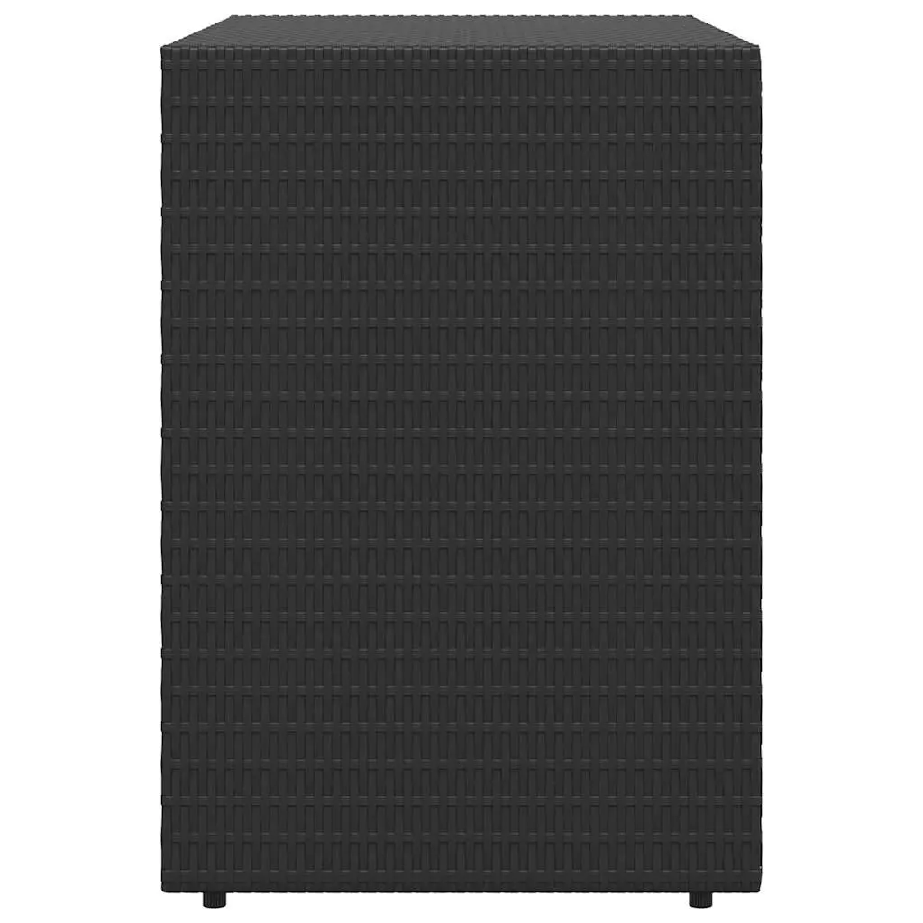 Garden Storage Cabinet Poly Rattan Waterproof Black 100 x 55.5 x 80 cm
