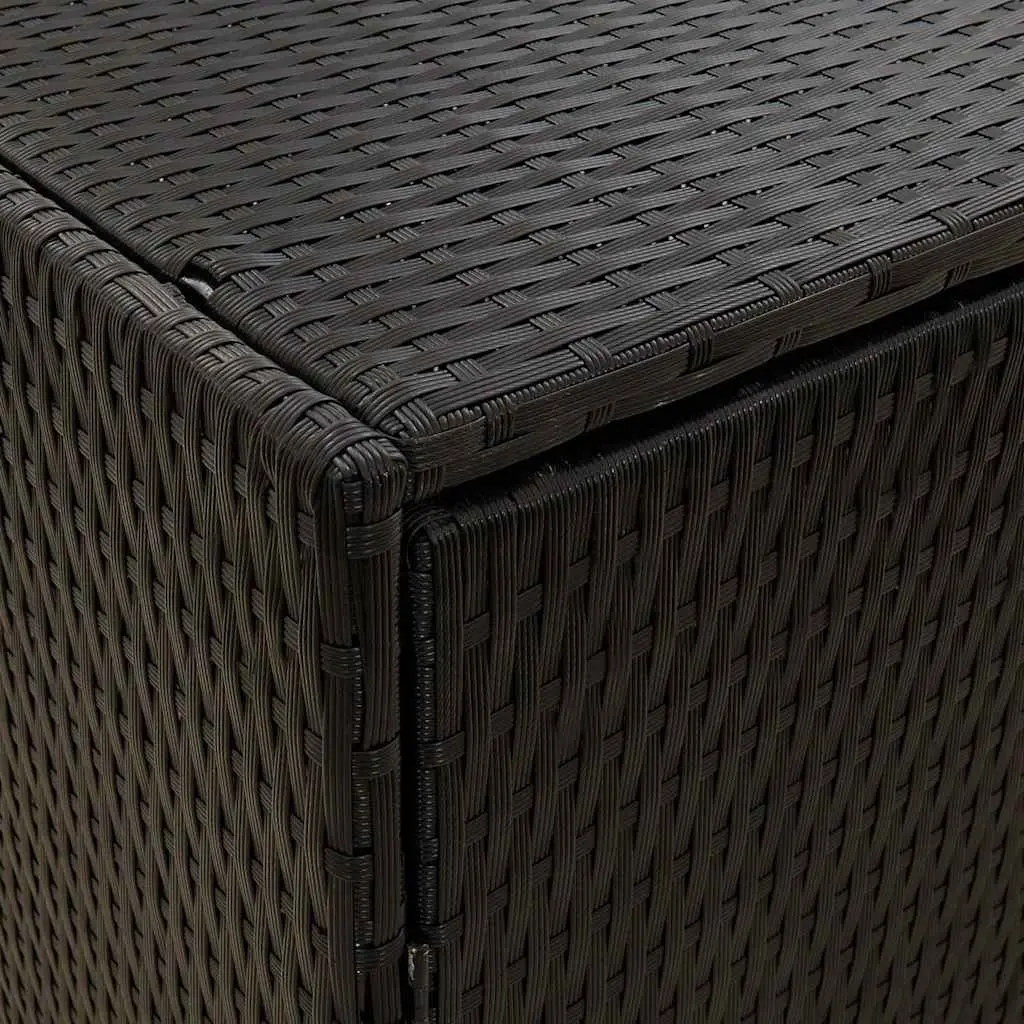 Garden Storage Cabinet Poly Rattan Waterproof Black 100 x 55.5 x 80 cm