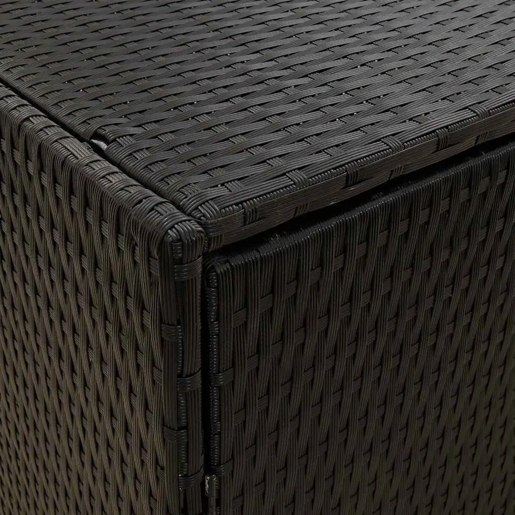 Garden Storage Cabinet Poly Rattan Black Outdoor Furniture 198 x 55.5 x 80 cm
