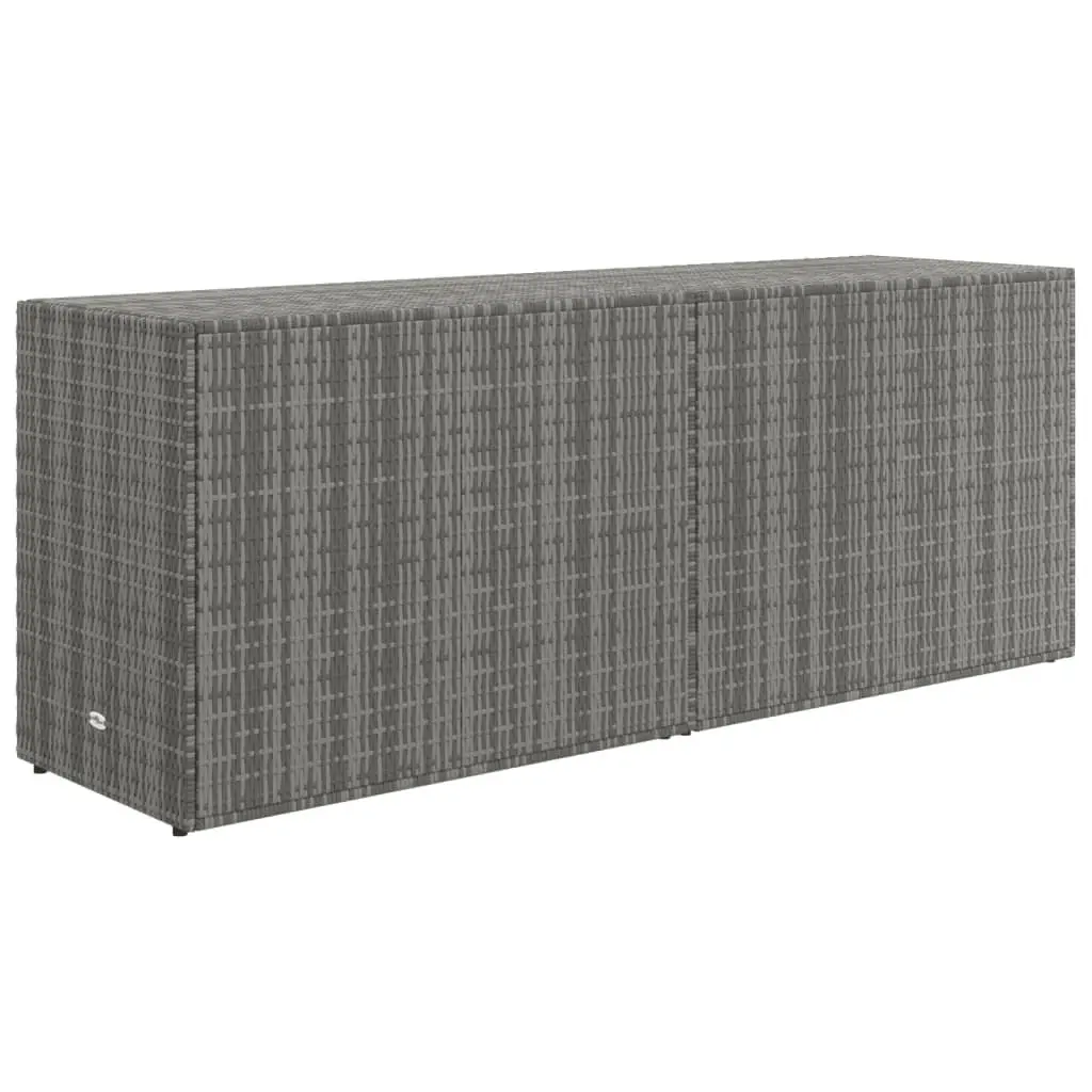 Outdoor Tool Chest Poly Rattan Weatherproof Storage Cabinet Grey 198x55.5x80cm