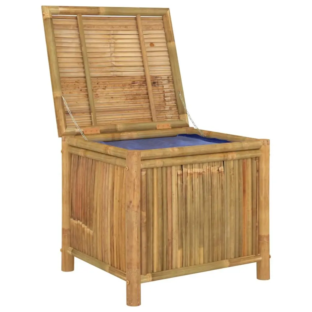 Bamboo Storage Box Outdoor Bench Chest 60x52x55cm Brown Garden Furniture