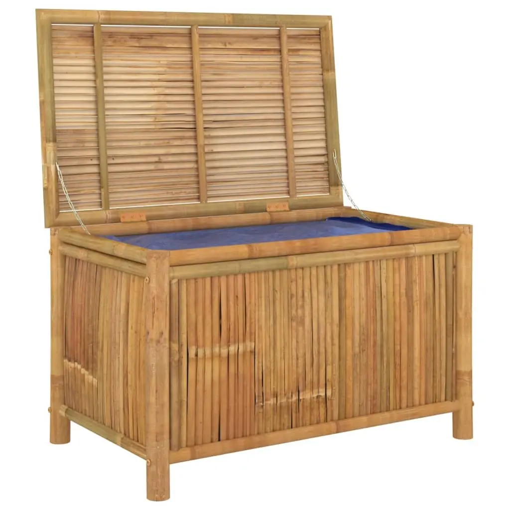 Garden Storage Box Bamboo 90x52x55cm Brown Outdoor Bench Deck Chest