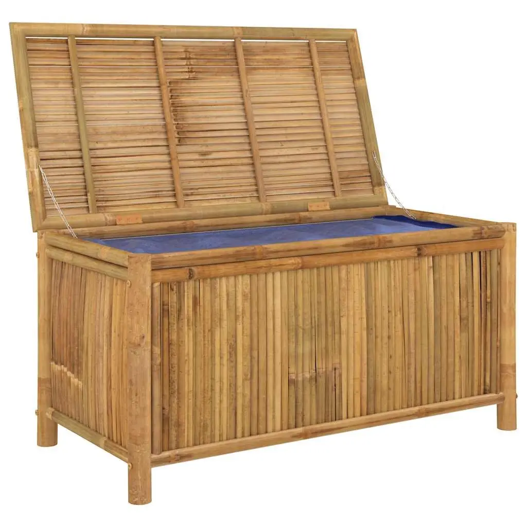 Garden Storage Box Bamboo 110x52x55cm Brown Outdoor Bench Chest