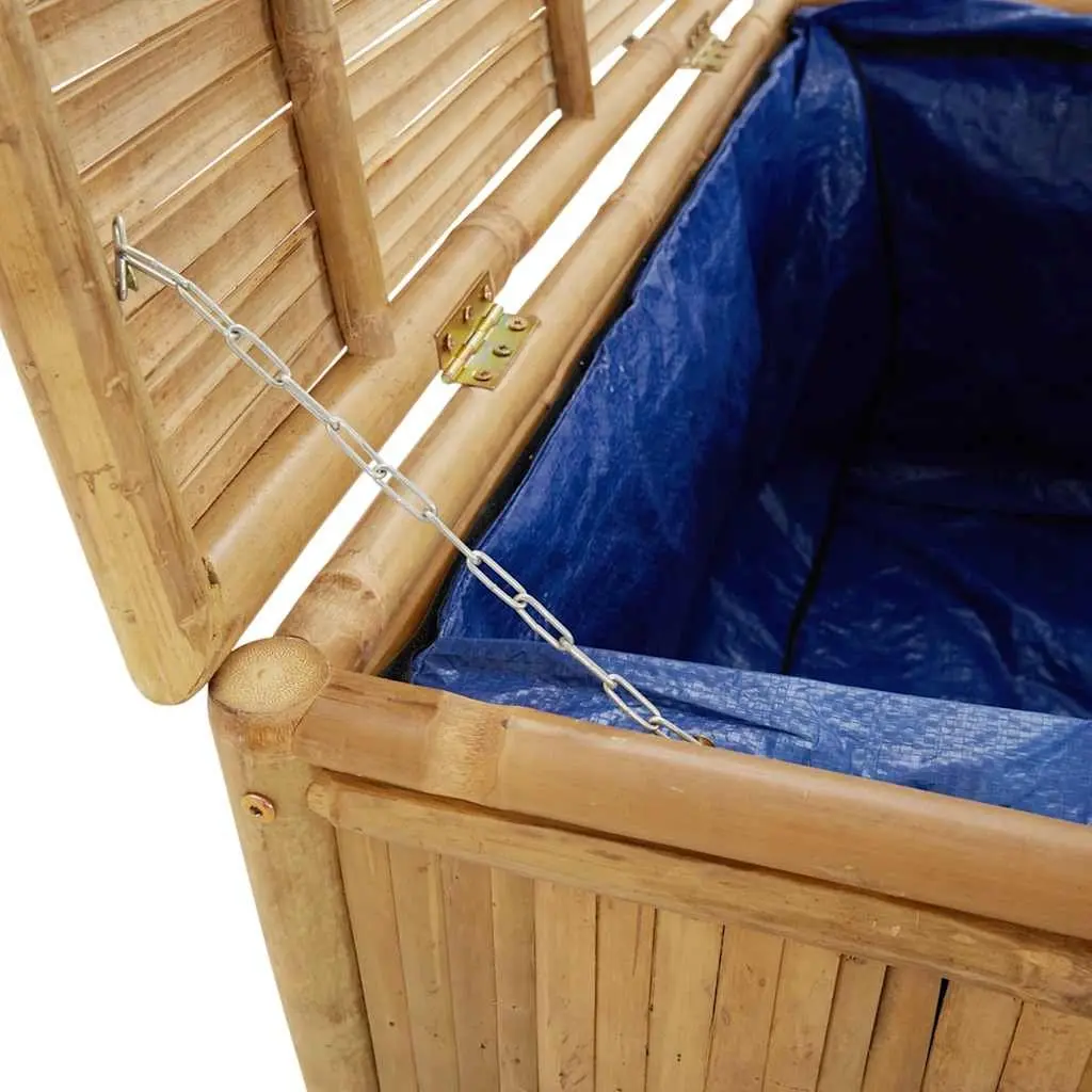Garden Storage Box Bamboo 110x52x55cm Brown Outdoor Bench Chest