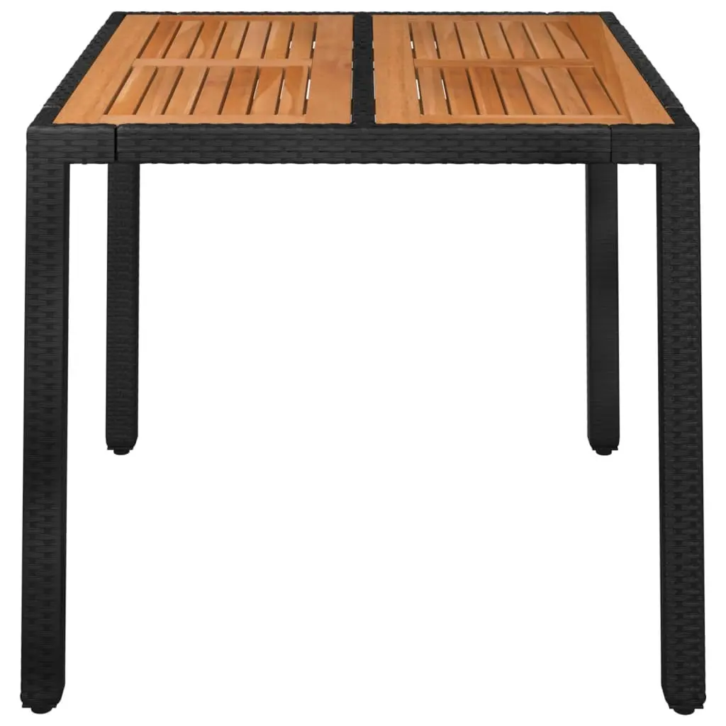 Black Garden Table with Weather-Resistant Top